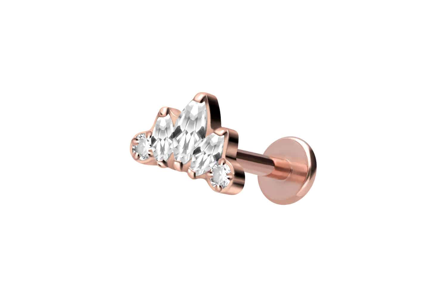 Titan Labret Piercing mit Innengewinde LOTUSBLÜTE